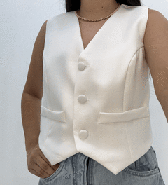 Colete alfaiataria off white - comprar online