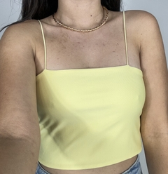 Cropped alcinha amarelo