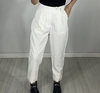 Calca slim em alfaiataria off white