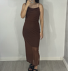 Vestido tule marrom