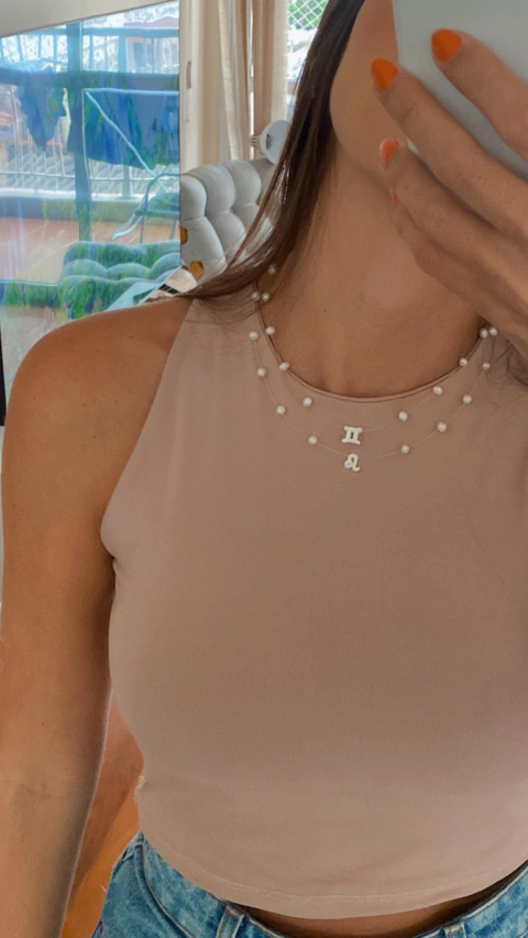 Colar nylon madrepérola signos