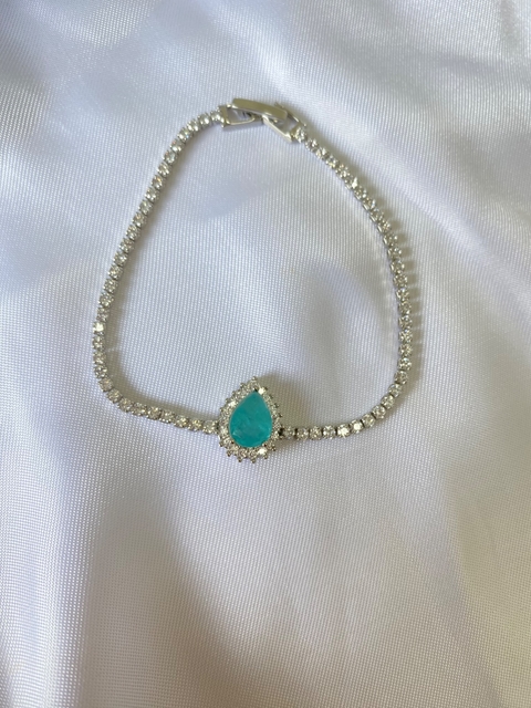 Pulseira jasmine cravejada com zircônias banhada a prata