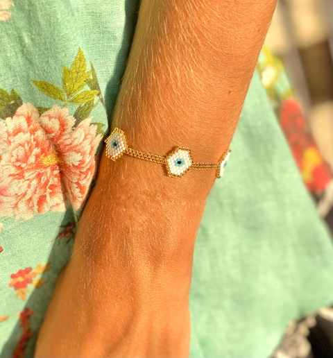 Pulseira de olho grego Miyuki