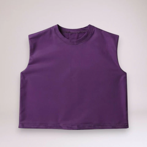 REMERA CROP SIN MANGAS BA VIOLETA LARA - comprar online