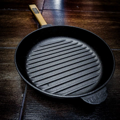 SARTEN GRILL Ø26 CM MANGO DE MADERA - El Fogón del Pampa