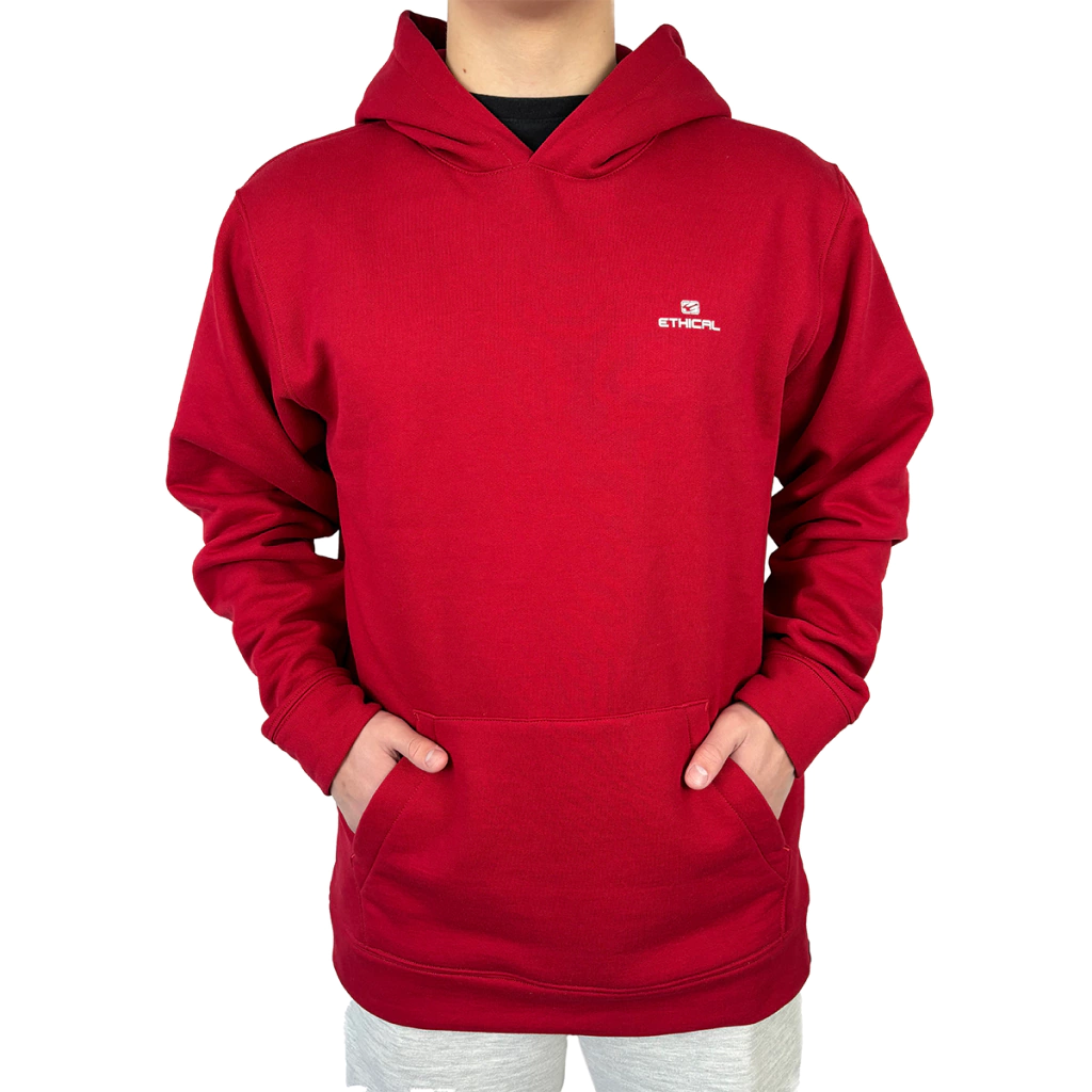 Moletom Masculino Vermelho com Capuz Forrado e Bolso Canguru | Ethical