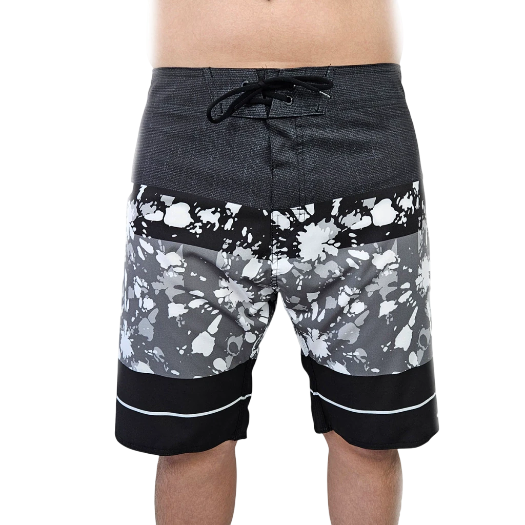 Bermuda Surf Masculina Estampa Splash Art Preto | Conforto e Estilo | Ethical