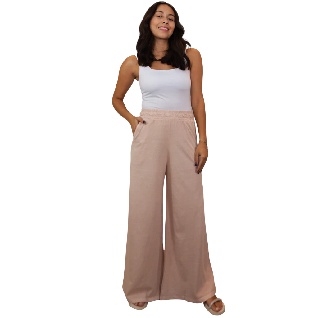 Calça Pantalona Malha De Algodão