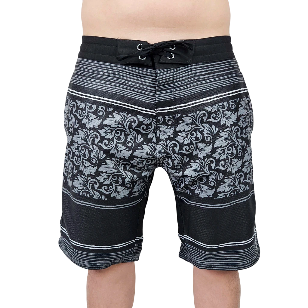 Bermuda Surf Masculina Estampa Flower Line Preto | Conforto e Estilo | Ethical