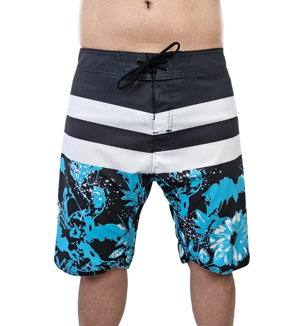 Bermuda Surf Masculina Estampa Tropical Garden Azul | Conforto e Estilo | Ethical