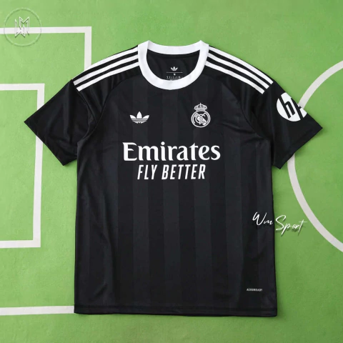 Camisa Real Madrid Goleiro 25/26 - Torcedor Adidas Masculina - Preto (PRONTA-ENTREGA)