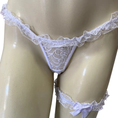 Calcinha Rendada Branca com Persex TAM Único