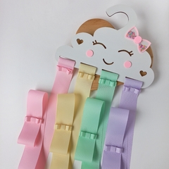 Porta Laços e Tiaras - Nuvem com lacinho colorido - comprar online