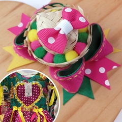 Laço Boutique de Festa Junina (unidade ou parzinho) / Personalizado - Trier Laços - Curitiba/PR | Acessórios de cabelo para crianças de todas as idades