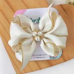Laço Alice - Fita Gorgurão com Borda Dourada com aplique - comprar online