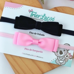 Laço Gravatinha Duplo Na Faixinha - Fita Veludo (Fita n5) na internet
