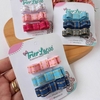 Kit de 3 Laços Olívia na fita Jeans - PP