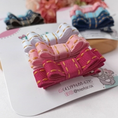 Kit de 3 Laços Olívia na fita Jeans - PP - comprar online