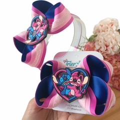 Tiara com o Laço Boutique - Stitch + Angel - Trier Laços - Curitiba/PR | Acessórios de cabelo para crianças de todas as idades
