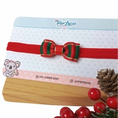 Laço Gravatinha Duplo - Natal - PP - Trier Laços - Curitiba/PR | Acessórios de cabelo para crianças de todas as idades
