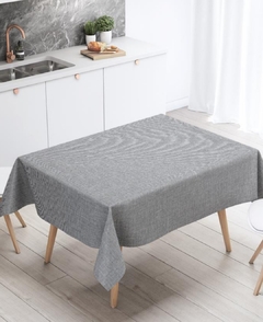 Mantel gabardina impermeable simil lino gris oscuro