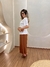 T Shirt Rayssa- Marrom e Off White