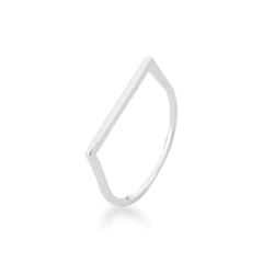 Anél de prata chapinha quadrado