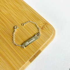 Pulseira chapa personalizada infantil - A Prata Que Me Faltava