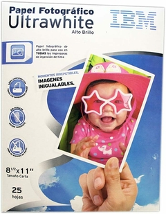 Papel Fotográfico IBM Premium, 25 hojas, Carta, 200 gr.