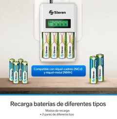 Cargador inteligente de pilas “AA” y “AAA”. Incluye 4 pilas “AA” R2U - comprar en línea