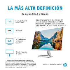 Imagen de Monitor LCD 23.8", Full HD, FreeSync, 75Hz, HDMI, Blanco/Plata. HP M24fw