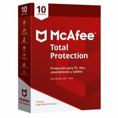 Antivirus Total Protection - 10 Dispositivos - 1 año - Caja. McAfee
