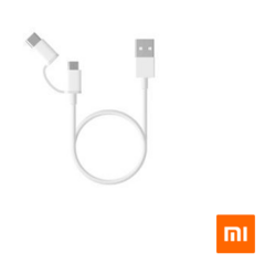 Cable 2 In 1 - USB-A a Micro USB/USB-C - Blanco. Xiaomi Mi
