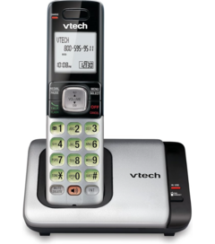 Teléfono inalámbrico 6.0 con base para identificación de llamadas y llamada en espera, Plateado/Negro. Vtech DECT