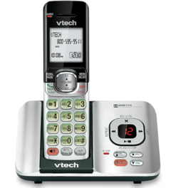 Teléfono inalámbrico 6.0 con base para identificación de llamadas y llamada en espera, Plateado/Negro Vtech DECT CS6529
