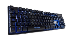 Teclado Gamer Multimedia , USB, 1.5m, Iluminacion RGB, AntiGhosting, Color Negro, 12 Teclas multimedia, base metalica, Cable hilado. Vorago KB-502