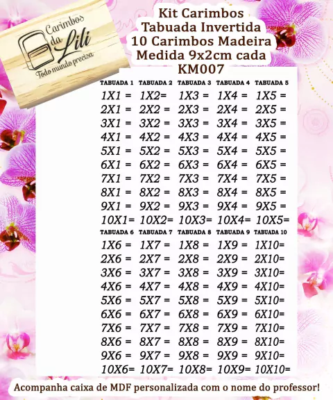 Kit Carimbos Tabuada Invertida - Cod. KM007