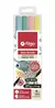 Marcador DUO BRUSH DOBLE PUNTA / Estuche × 4