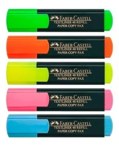 Combo resaltadores TEXTLINER 48 x 5 colores - Faber Castell