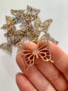Aplique Borboleta 3cm - 10 uni | Dourada