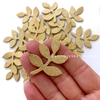Galho Folhas Dourada (4cm) - 10 unidades