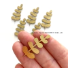 Ramo 9 Folhas Douradas 4,5cm - 12 unid