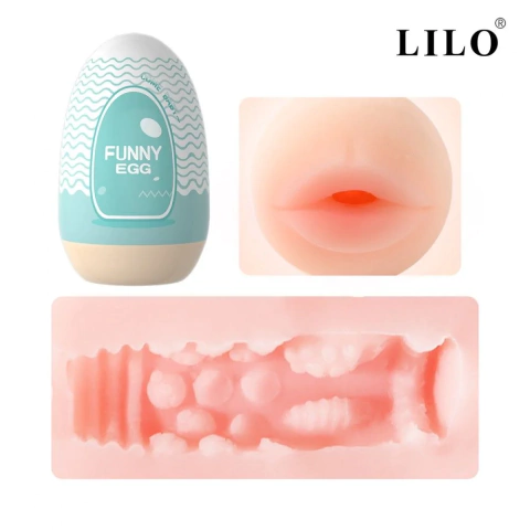 Funny Egg Masturbador Masculino Formato Boca Em Cyberskin Vip Mix - comprar online