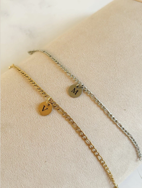 Dúo de pulseras circulares personalizadas - comprar en línea