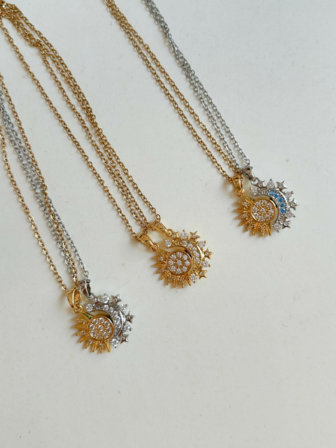 Dúo de collares Sol y Luna con iman - comprar en línea