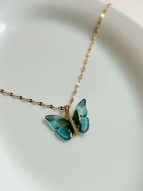 Collar Mariposa Verde