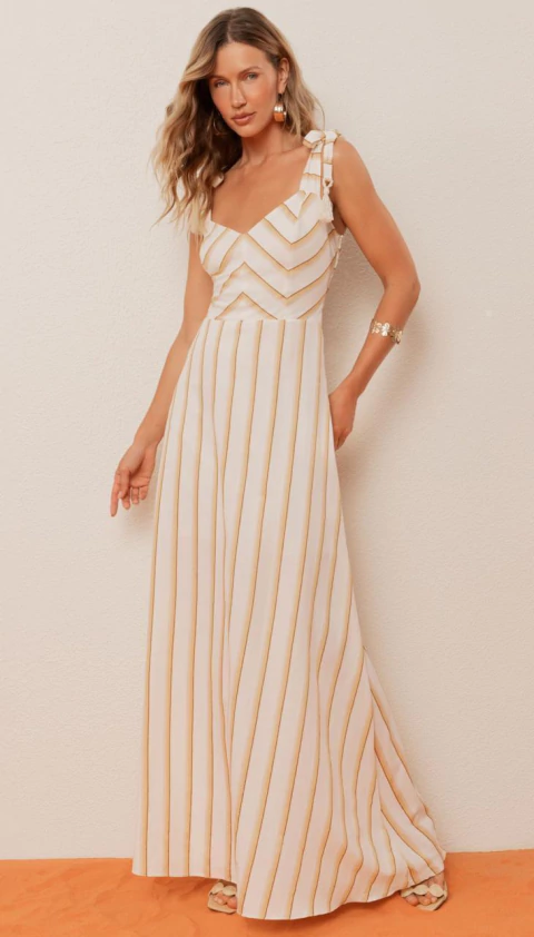 Vestido Longo Listrado Gatabakana - comprar online