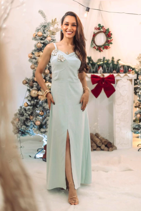 Vestido Detalhe Flor Equilíbrio Constante