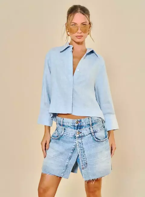 Bermuda Jeans Indigo Open - comprar online