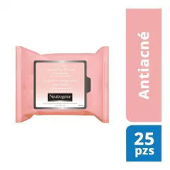 TOALLITAS LIMPIADORAS NEUTROGENA OIL FREE ÁCIDO SALICÍLICO 25 PZS